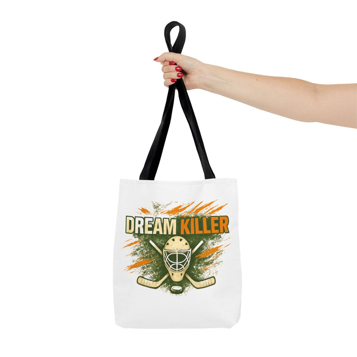 Hockey 'Dream Killer' Tote Bag – Goalie Mask & Sticks Sports Tote