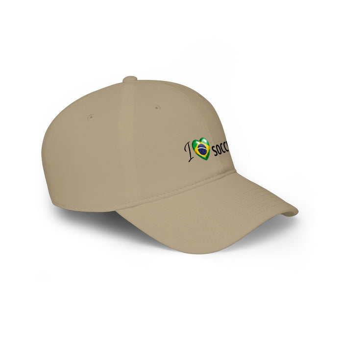 Brazil Flag Heart 'I Love Soccer' Baseball Cap
