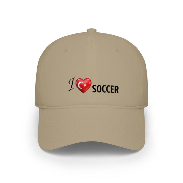 Turkey Flag Heart 'I Love Soccer' Baseball Cap