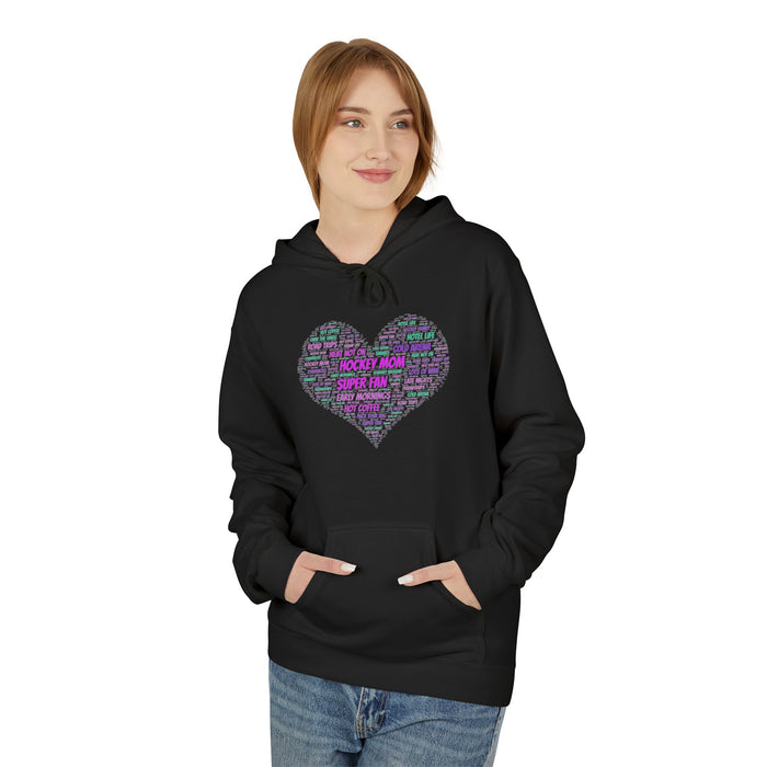 Love Word Cloud Heart Hoodie - Inspirational Typography Pullover
