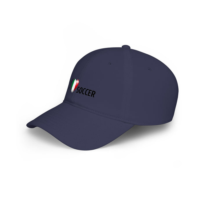 I Love Soccer Cap — Italian Flag Heart Soccer Baseball Hat
