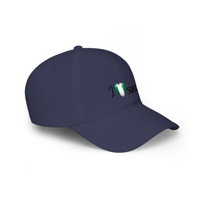 Nigeria Flag Heart 'I Love Soccer' Baseball Cap