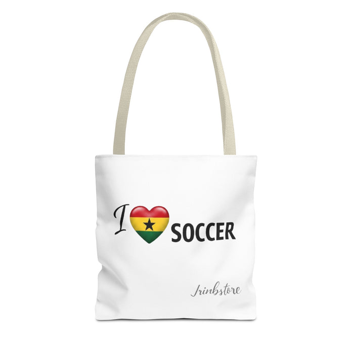 I  heart Ghana Soccer Tote Bag – Flag Heart Football Fan Tote