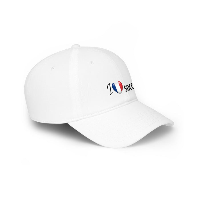 French Flag Heart 'I Love Soccer' Baseball Cap