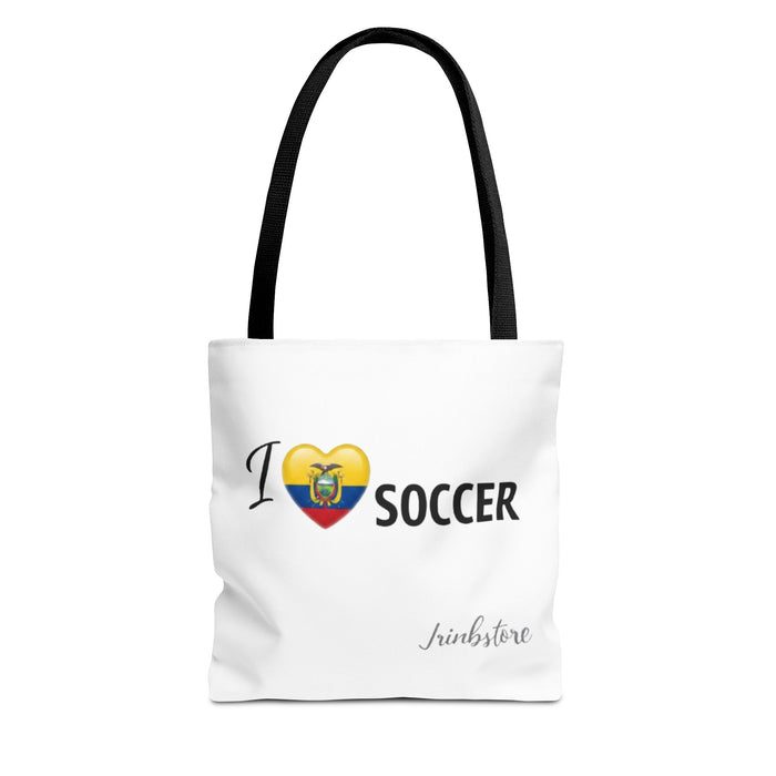 I heart Ecuador Soccer Tote Bag – Ecuadorian Flag Heart Soccer Fan Tote