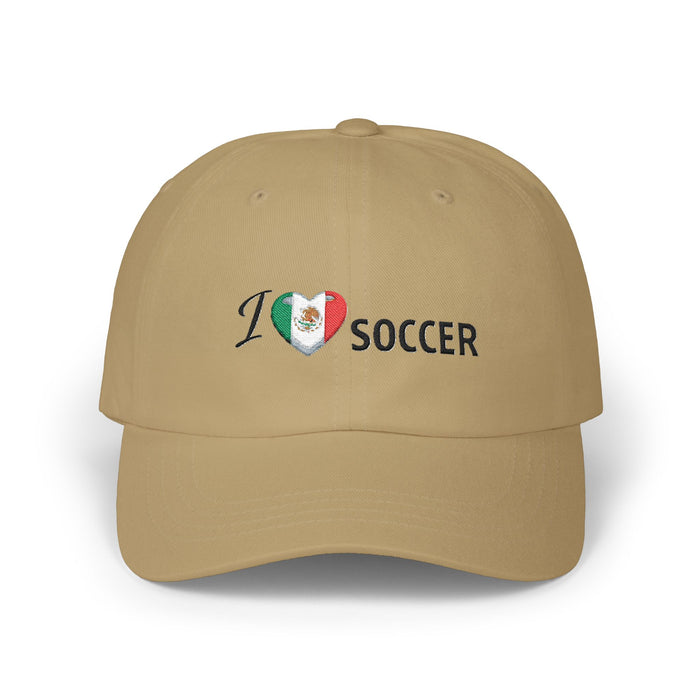 Mexican Flag Heart 'I Love Soccer' Baseball Cap
