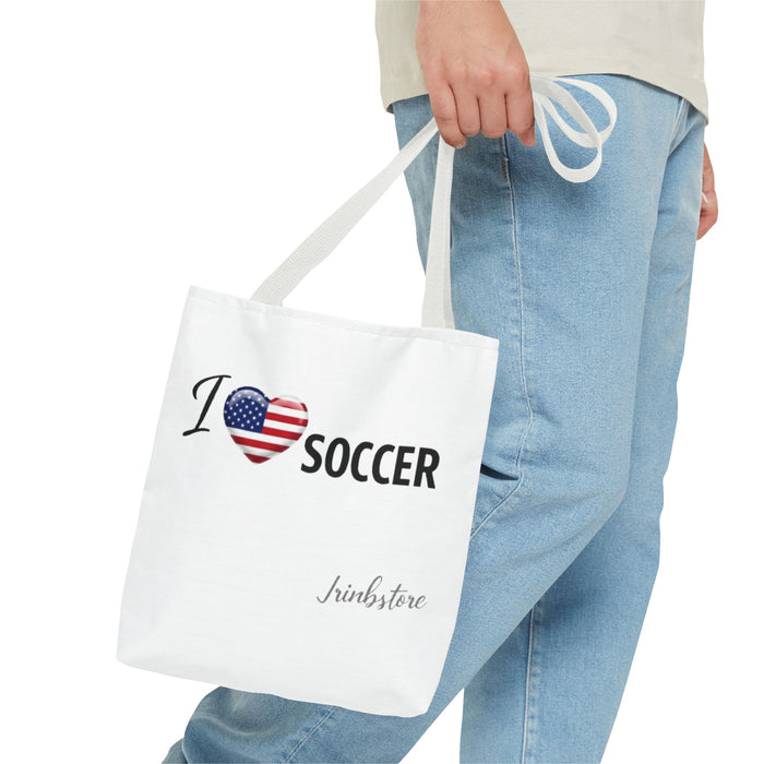Soccer Tote Bag - I Heart USA Soccer Flag Design