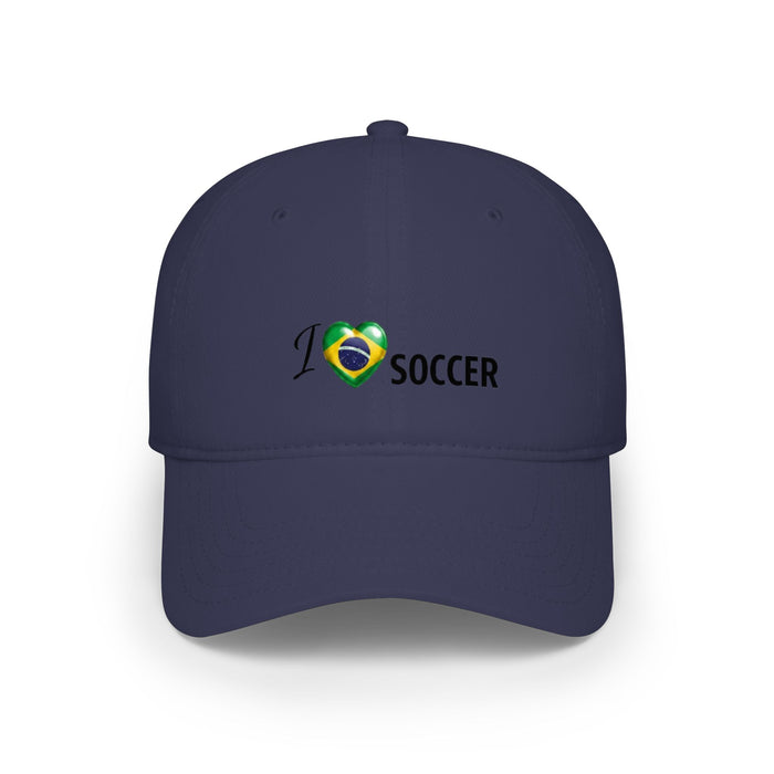 Brazil Flag Heart 'I Love Soccer' Baseball Cap