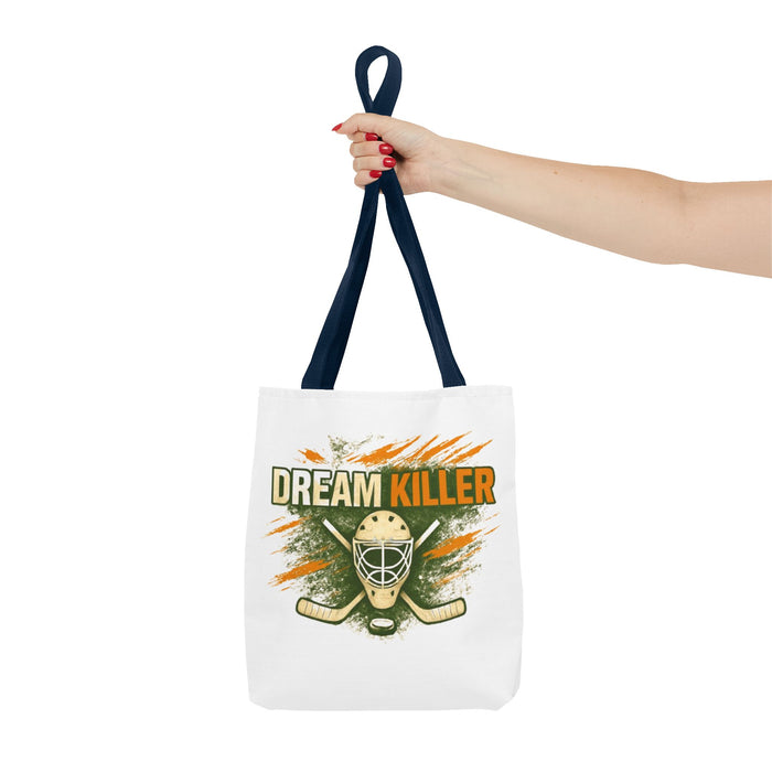 Hockey 'Dream Killer' Tote Bag – Goalie Mask & Sticks Sports Tote