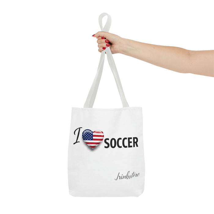 I Heart Soccer Tote Bag — USA Flag Heart Soccer Tote