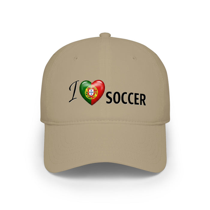 Portugal Flag Heart 'I Love Soccer' Baseball Cap