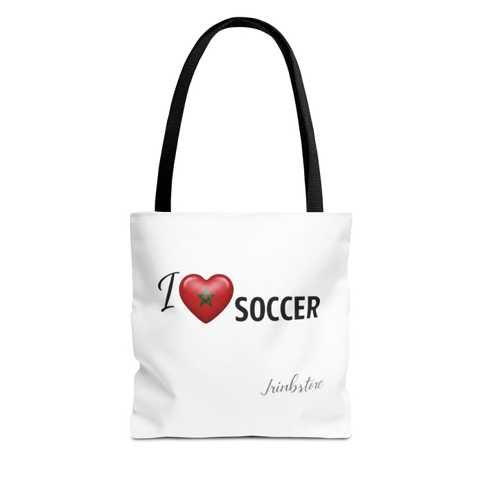 I heart Soccer Tote Bag — Heart Soccer with Morocco flag