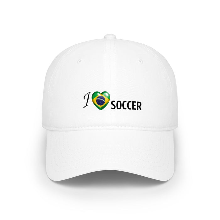 Brazil Flag Heart 'I Love Soccer' Baseball Cap