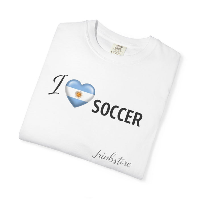 I Argentina Soccer T-Shirt — Argentina Flag Heart Football Tee