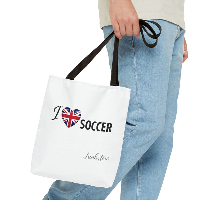 I Heart Soccer Tote Bag – Union Jack Heart Design