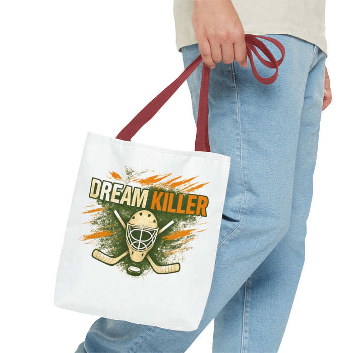 Hockey 'Dream Killer' Tote Bag – Goalie Mask & Sticks Sports Tote
