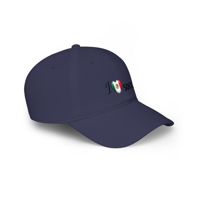 Mexican Flag Heart 'I Love Soccer' Baseball Cap
