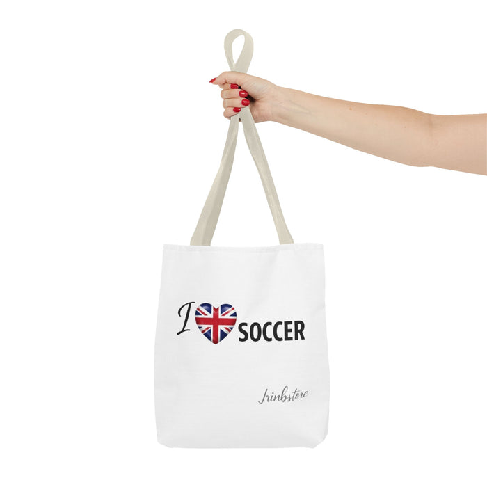 I Heart Soccer Tote Bag – Union Jack Heart Design