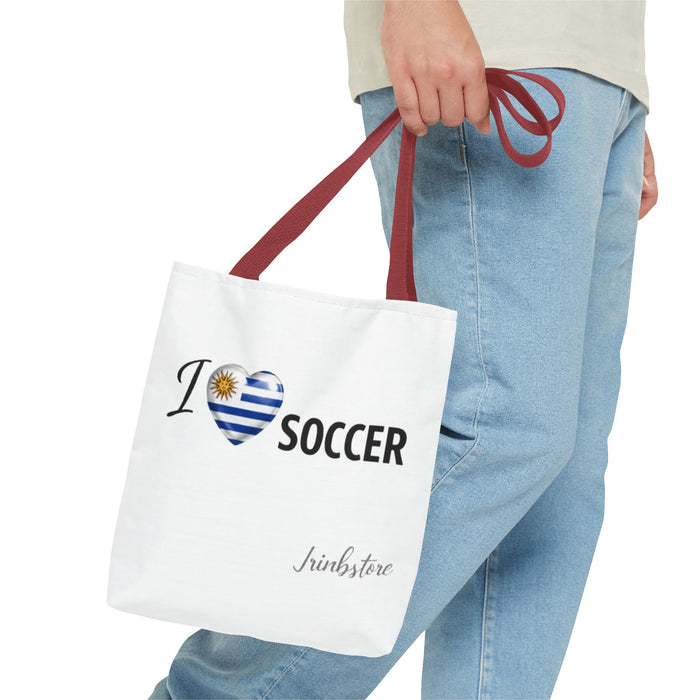I Love Soccer Uruguay Flag Tote Bag — Soccer Fan Gift, Uruguay Football Supporter Tote