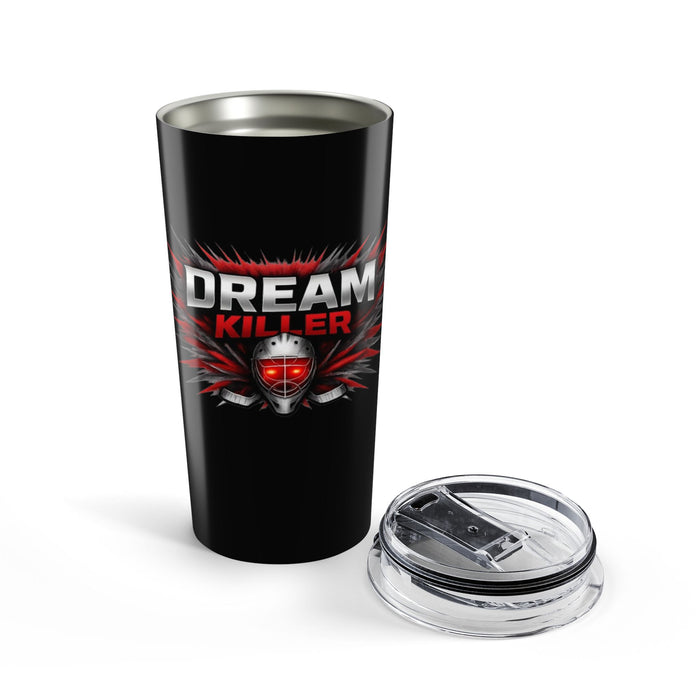 Dream Killer 20oz Tumbler — Black Insulated Travel Cup with Red Skull Graphic