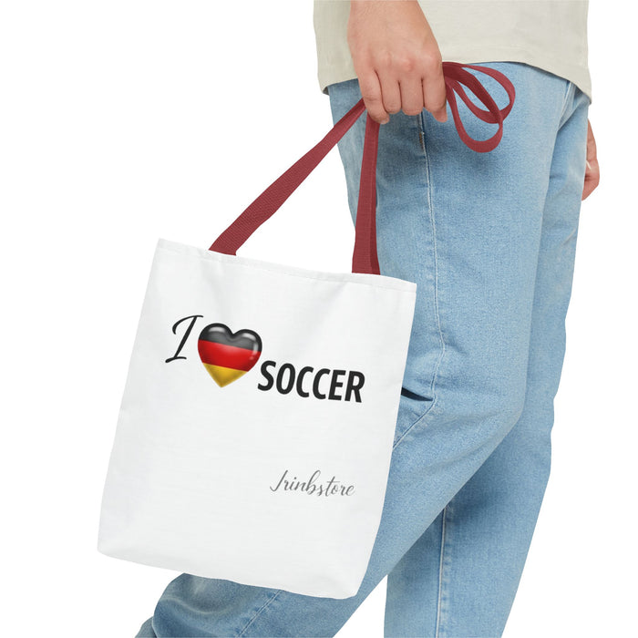 I Heart Germany Soccer Tote Bag – Fan Market Bag with German Flag Heart Design