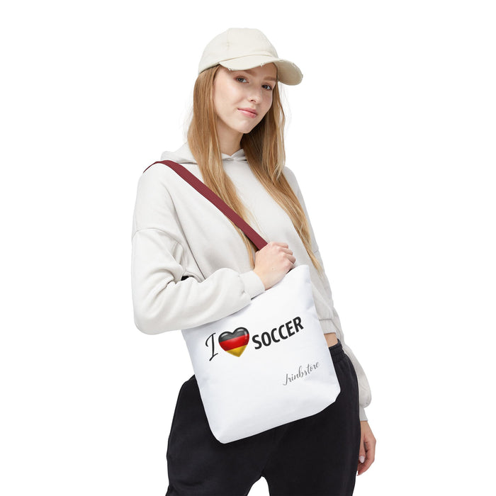 I Heart Germany Soccer Tote Bag – Fan Market Bag with German Flag Heart Design