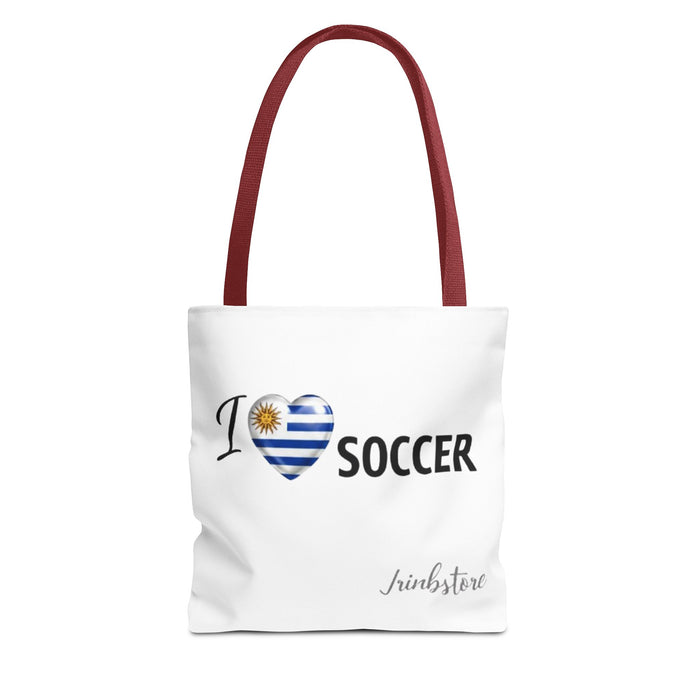 I Love Soccer Uruguay Flag Tote Bag — Soccer Fan Gift, Uruguay Football Supporter Tote