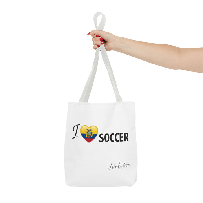 I heart Ecuador Soccer Tote Bag – Ecuadorian Flag Heart Soccer Fan Tote