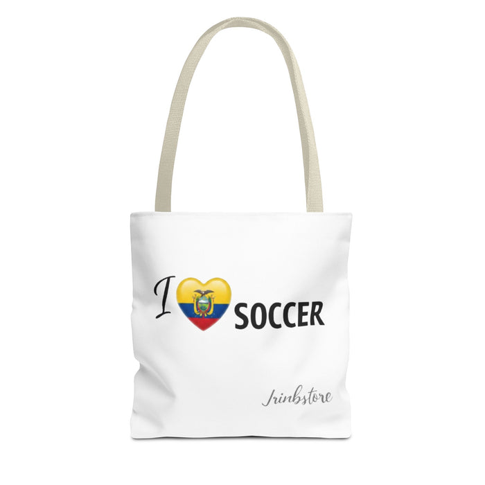 I heart Ecuador Soccer Tote Bag – Ecuadorian Flag Heart Soccer Fan Tote