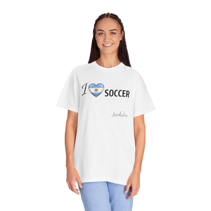 I Argentina Soccer T-Shirt — Argentina Flag Heart Football Tee