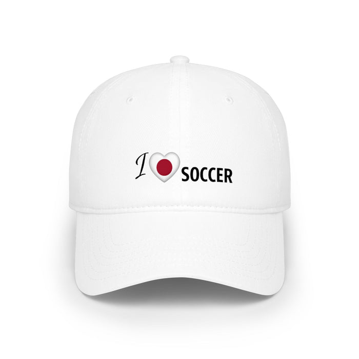 Japan Flag Heart 'I Love Soccer' Baseball Cap