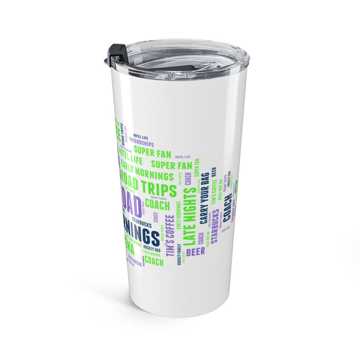 Hockey Dad Word Cloud 20oz Tumbler – Coach, Early Mornings & Road Trips Travel Cup