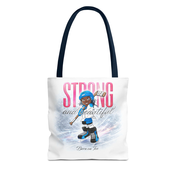 Strong and Beautiful Hockey Girl Tote Bag – Born on Ice Inspirational Sports Tote