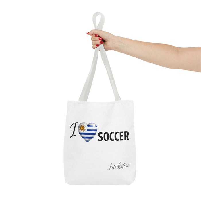 I Love Soccer Uruguay Flag Tote Bag — Soccer Fan Gift, Uruguay Football Supporter Tote