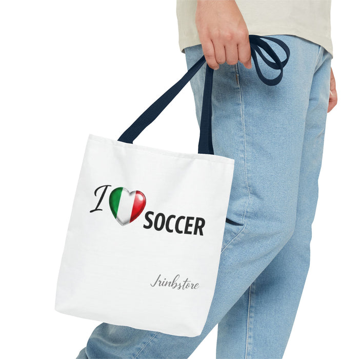 I heart Soccer Tote Bag — Italian Flag Heart Soccer Lover Gift