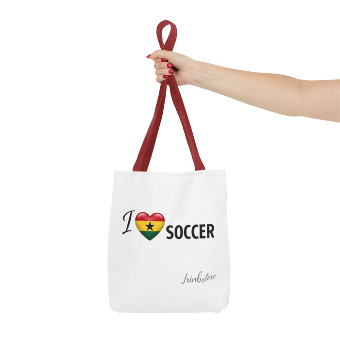 I  heart Ghana Soccer Tote Bag – Flag Heart Football Fan Tote