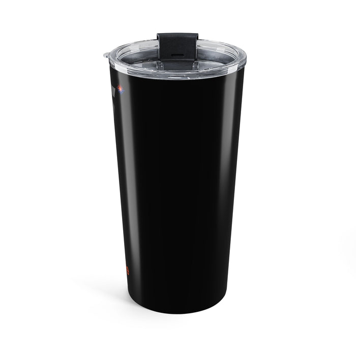 20oz Insulated Travel Tumbler — Retro Blue Racing Car Design
