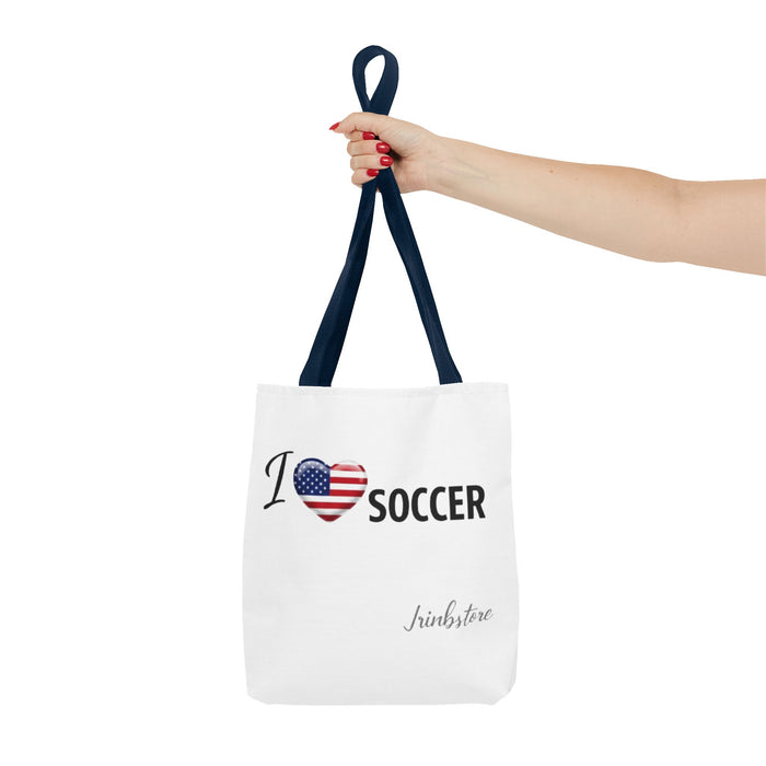 Soccer Tote Bag - I Heart USA Soccer Flag Design