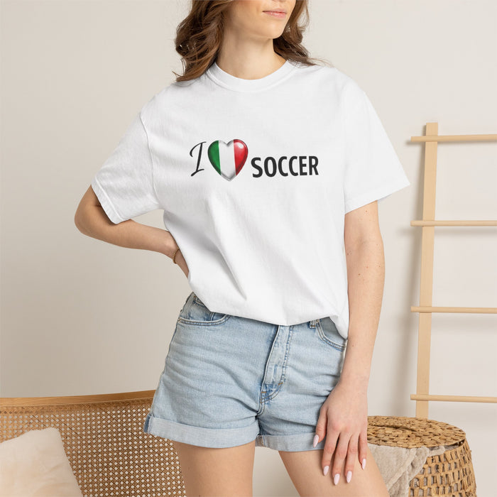 The I Heart Soccer T-Shirt (Italian Flag Heart) — Soccer Fan Tee 