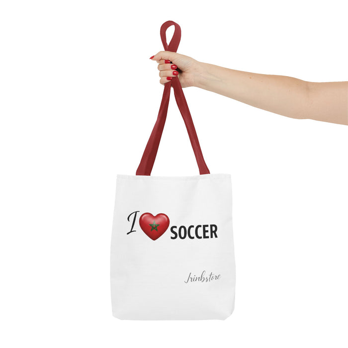 I heart Soccer Tote Bag — Heart Soccer with Morocco flag