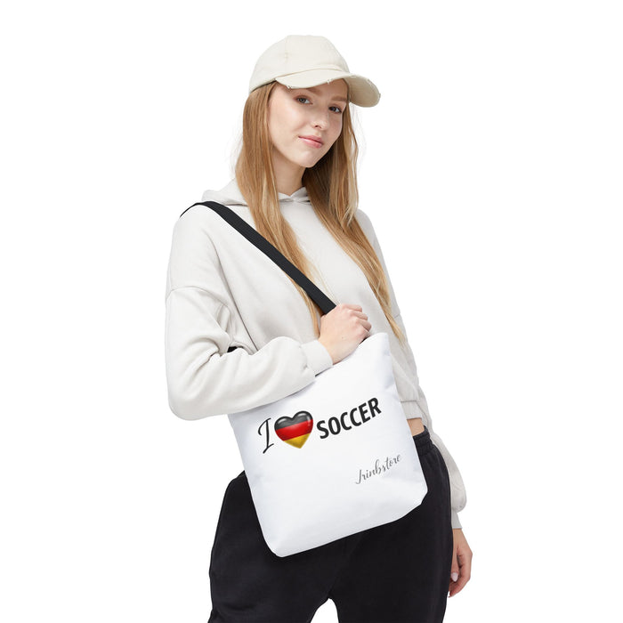 I Heart Germany Soccer Tote Bag – Fan Market Bag with German Flag Heart Design