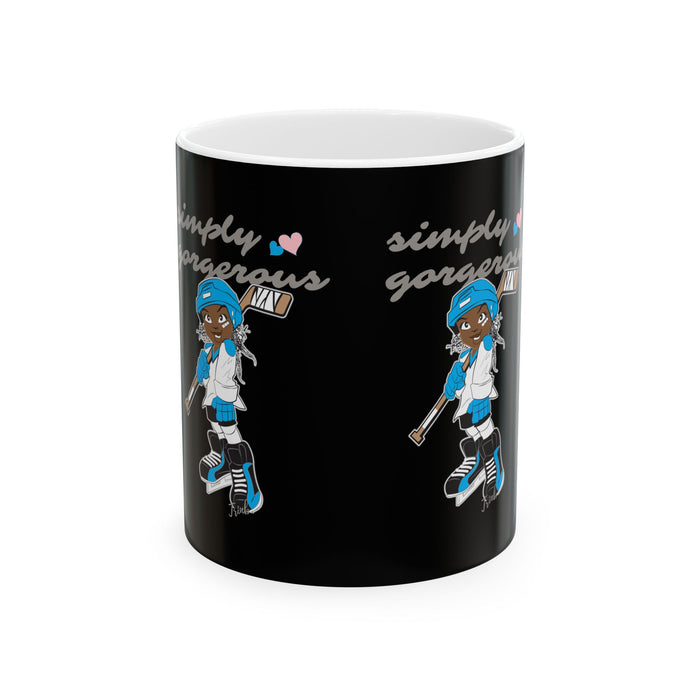 Simply Gorgeous Hockey Girl Ceramic Mug – Cute Female Hockey Player Coffee Cup (11oz/15oz)