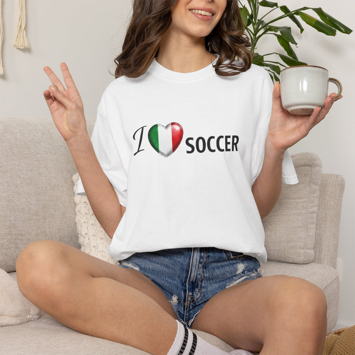 The I Heart Soccer T-Shirt (Italian Flag Heart) — Soccer Fan Tee 