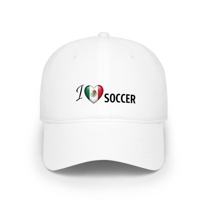 Mexican Flag Heart 'I Love Soccer' Baseball Cap