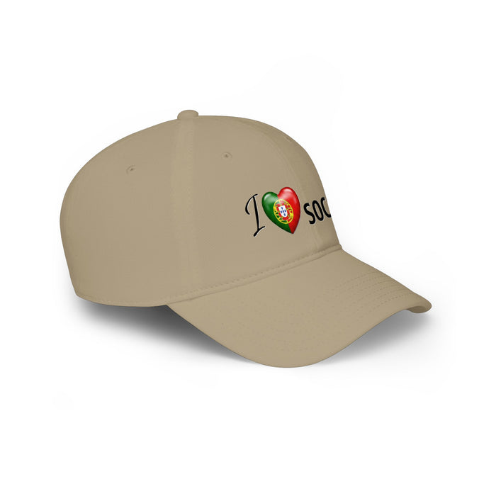 Portugal Flag Heart 'I Love Soccer' Baseball Cap