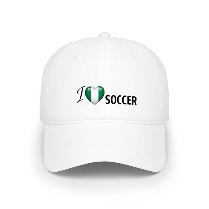 Nigeria Flag Heart 'I Love Soccer' Baseball Cap