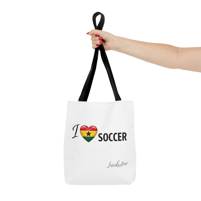 I  heart Ghana Soccer Tote Bag – Flag Heart Football Fan Tote