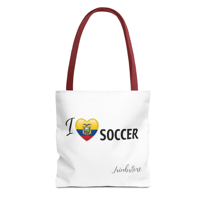 I heart Ecuador Soccer Tote Bag – Ecuadorian Flag Heart Soccer Fan Tote