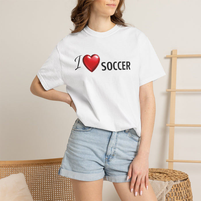 I Soccer T-Shirt — Heart Logo Soccer Tee for Fans & Players