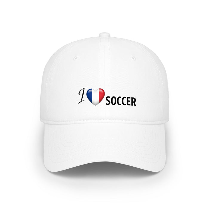 French Flag Heart 'I Love Soccer' Baseball Cap